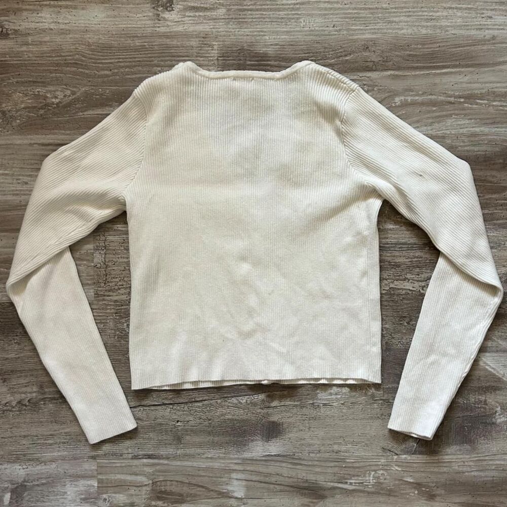 Brandy-melville Women's White Cardigan - Picture 6 of 7
